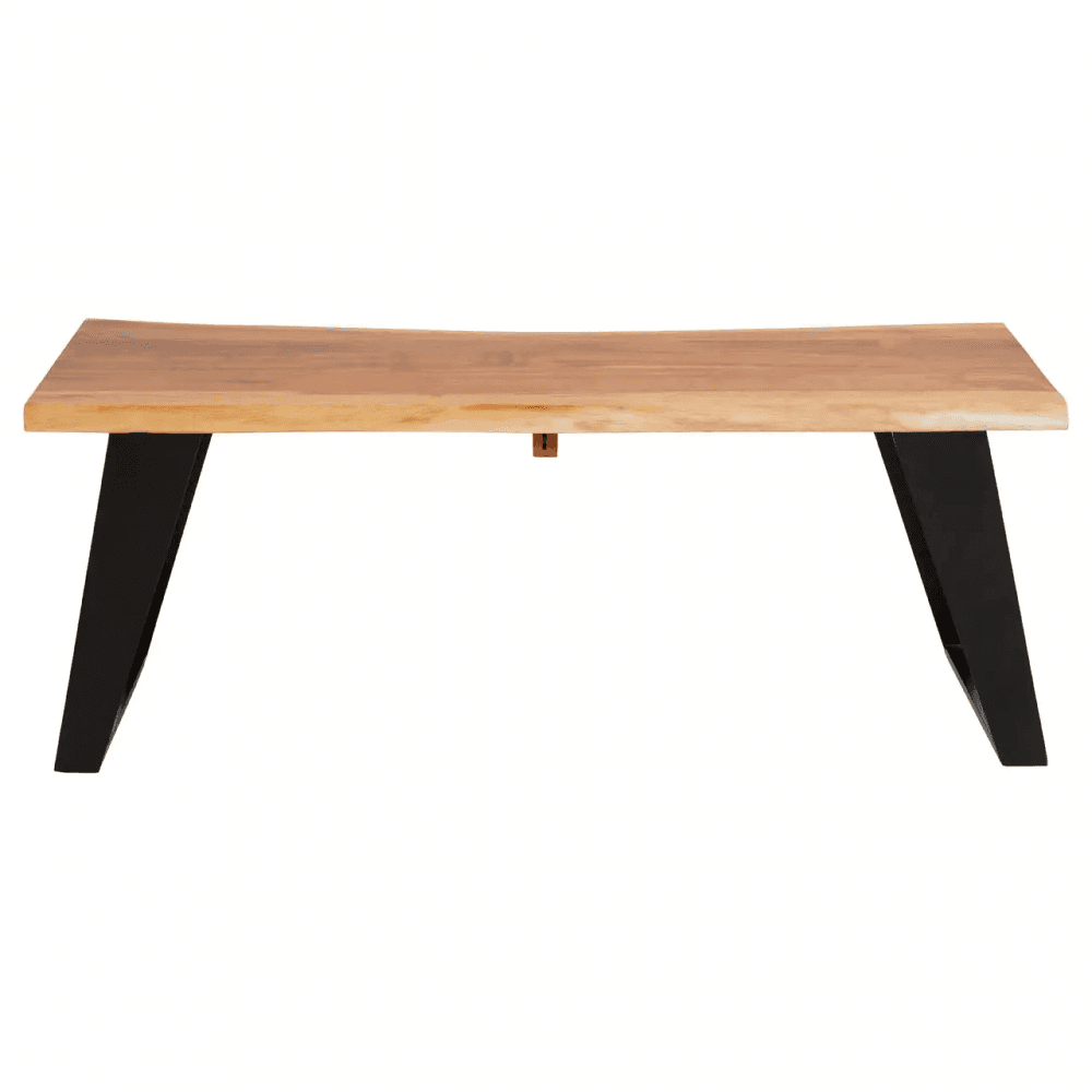 Valora Acacia Wood And Looped Iron Base Coffee Table