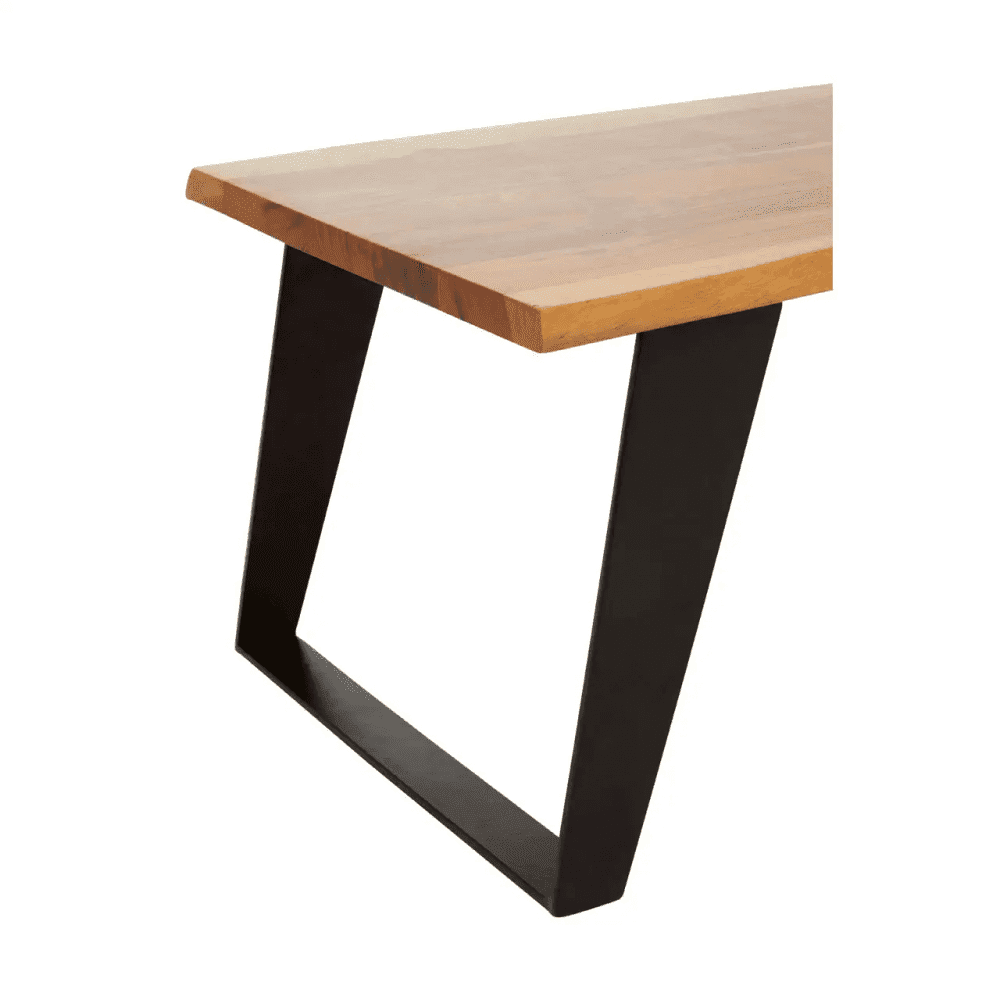 Valora Acacia Wood And Looped Iron Base Coffee Table