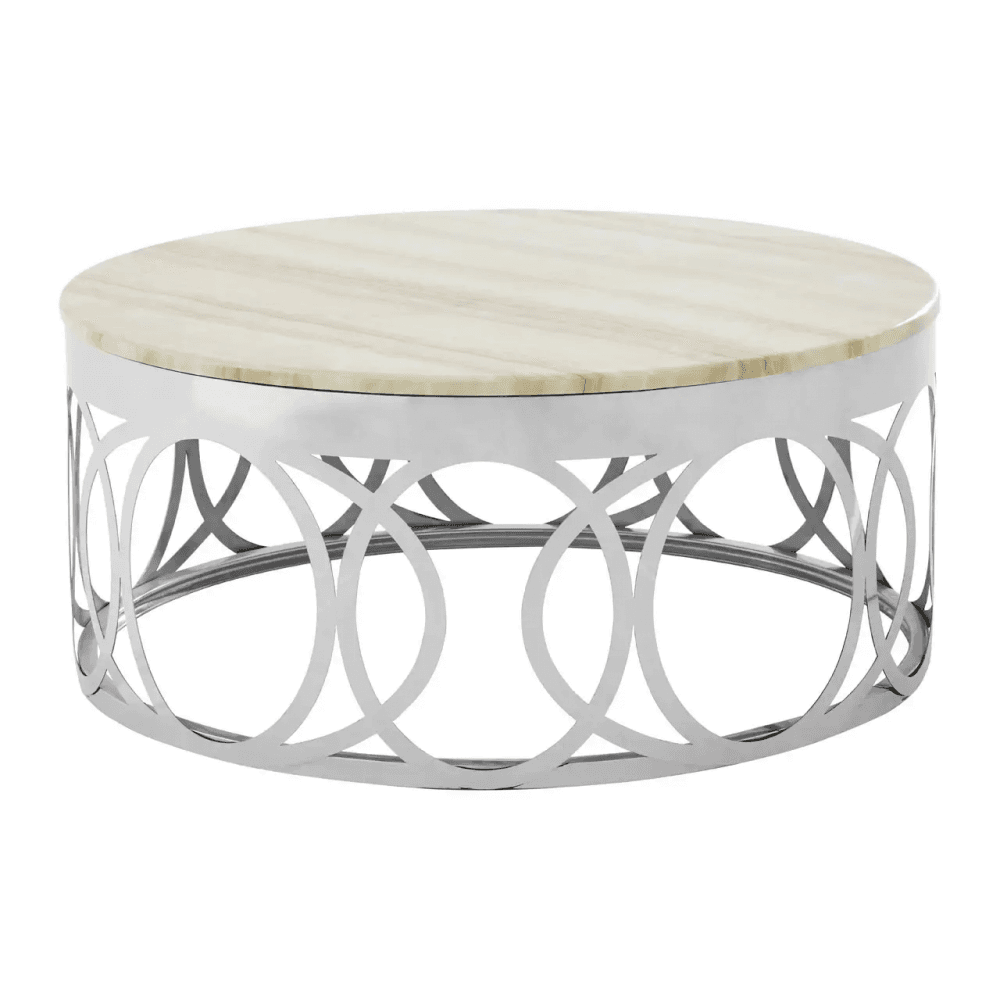 Afton White Marble Coffee Table