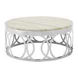 Afton White Marble Coffee Table