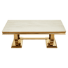 Elara Ivory White Marble Coffee Table