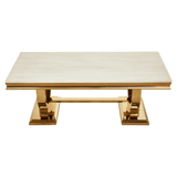 Elara Ivory White Marble Coffee Table
