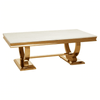 Elara Ivory White Marble Coffee Table