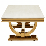 Elara Ivory White Marble Coffee Table