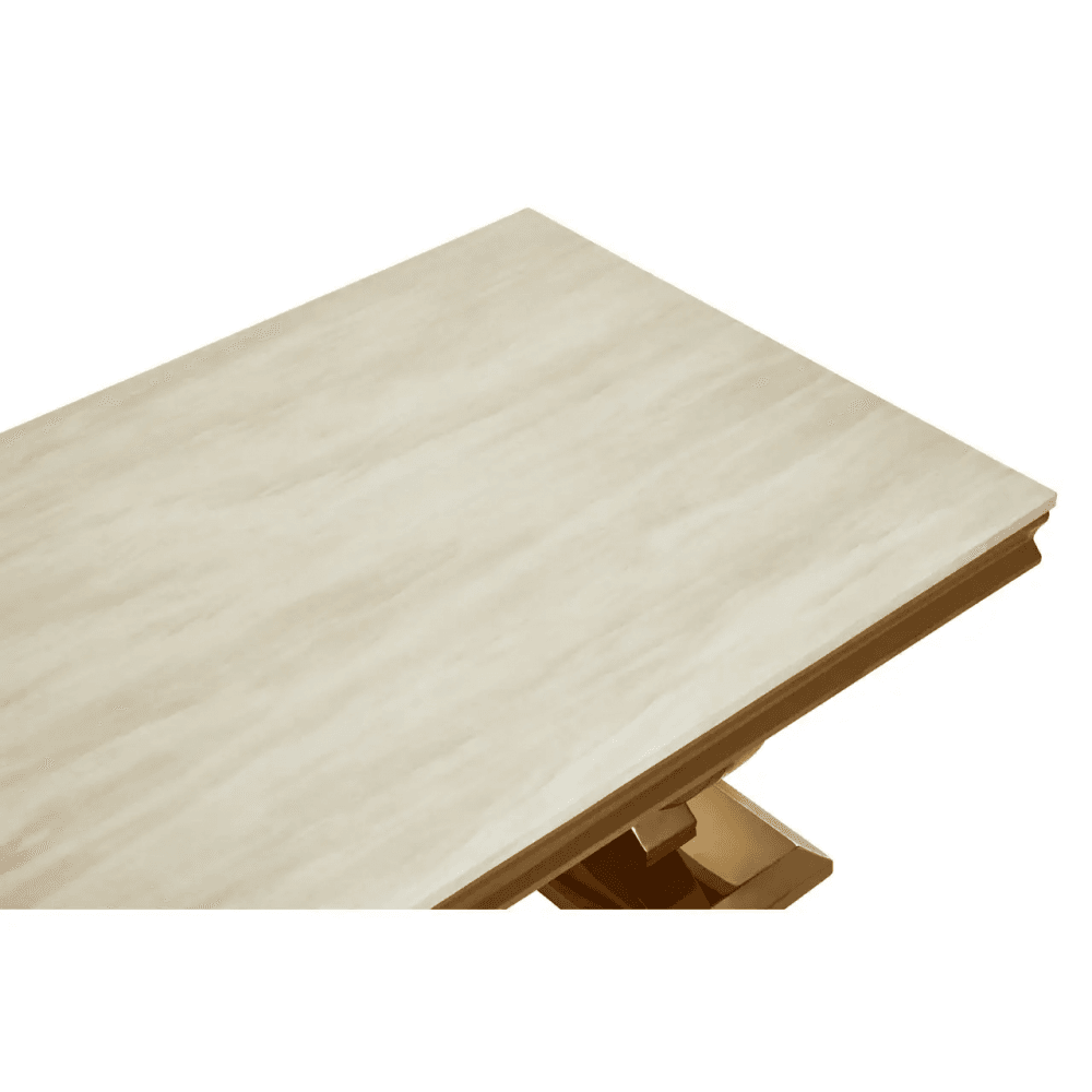 Elara Ivory White Marble Coffee Table