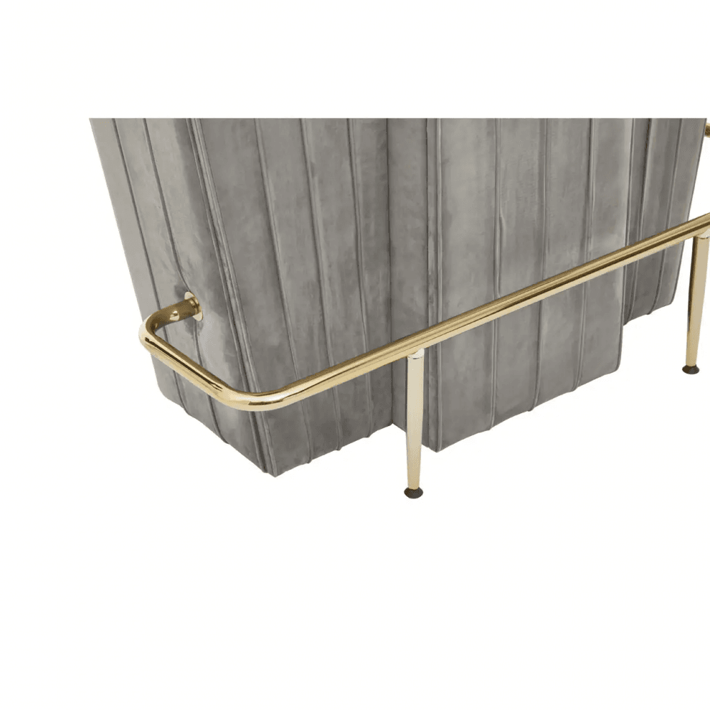 Westend Bar And Grey Velvet Stools Set