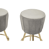 Westend Bar And Grey Velvet Stools Set