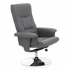 Danbury Grey Leather Recliner