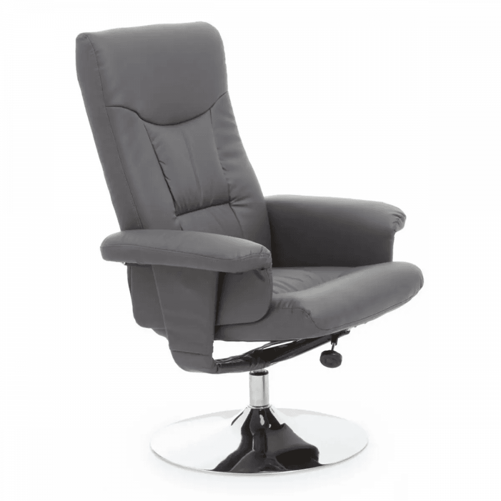 Danbury Grey Leather Recliner