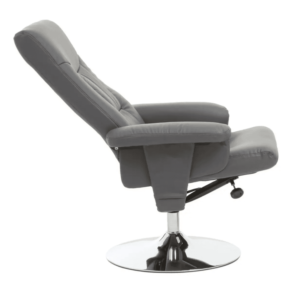 Danbury Grey Leather Recliner
