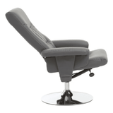 Danbury Grey Leather Recliner