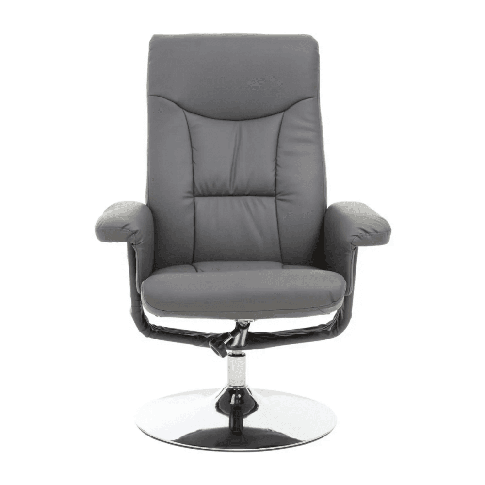 Danbury Grey Leather Recliner