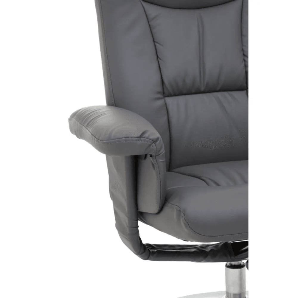Danbury Grey Leather Recliner