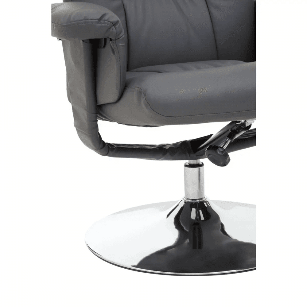 Danbury Grey Leather Recliner