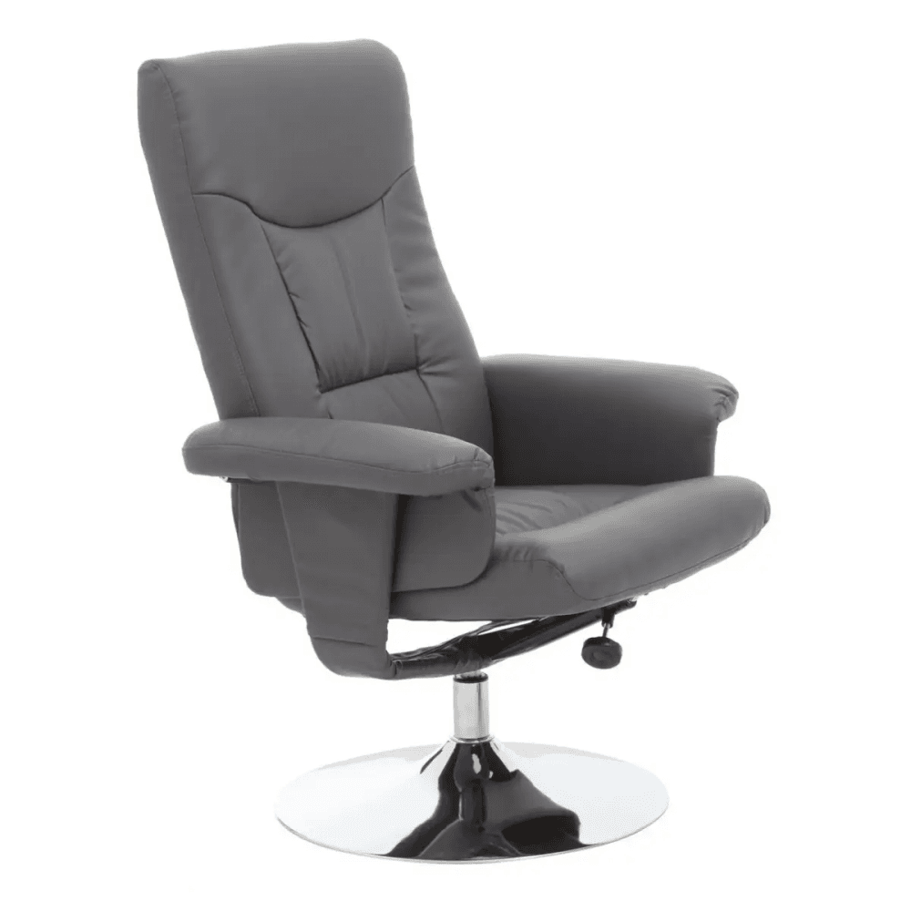 Danbury Grey Leather Recliner