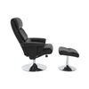 Danbury Black Leather Chair And Footstool