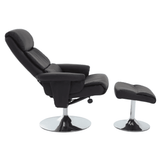 Danbury Black Leather Chair And Footstool