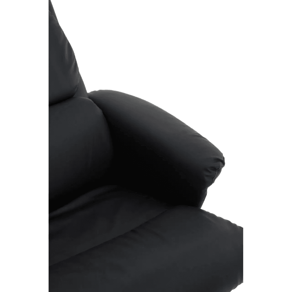Danbury Black Leather Chair And Footstool