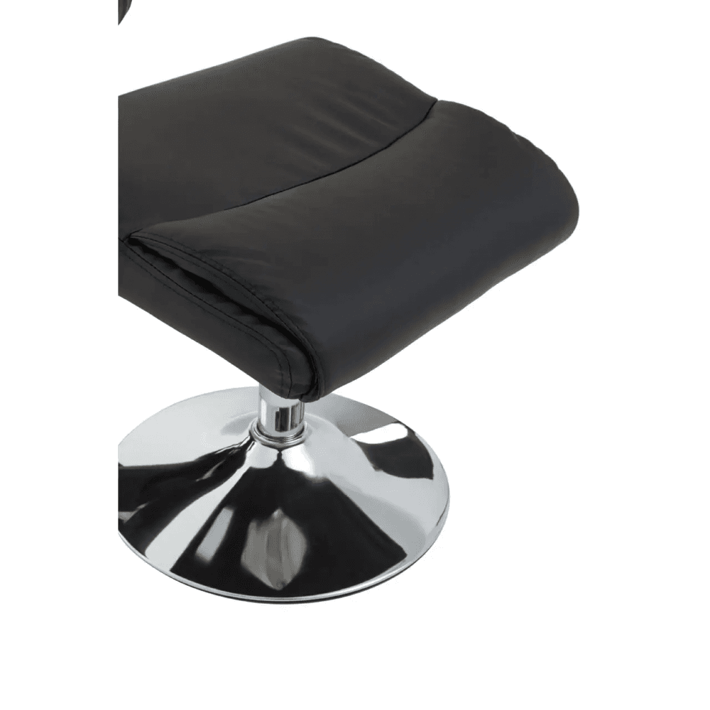 Danbury Black Leather Chair And Footstool