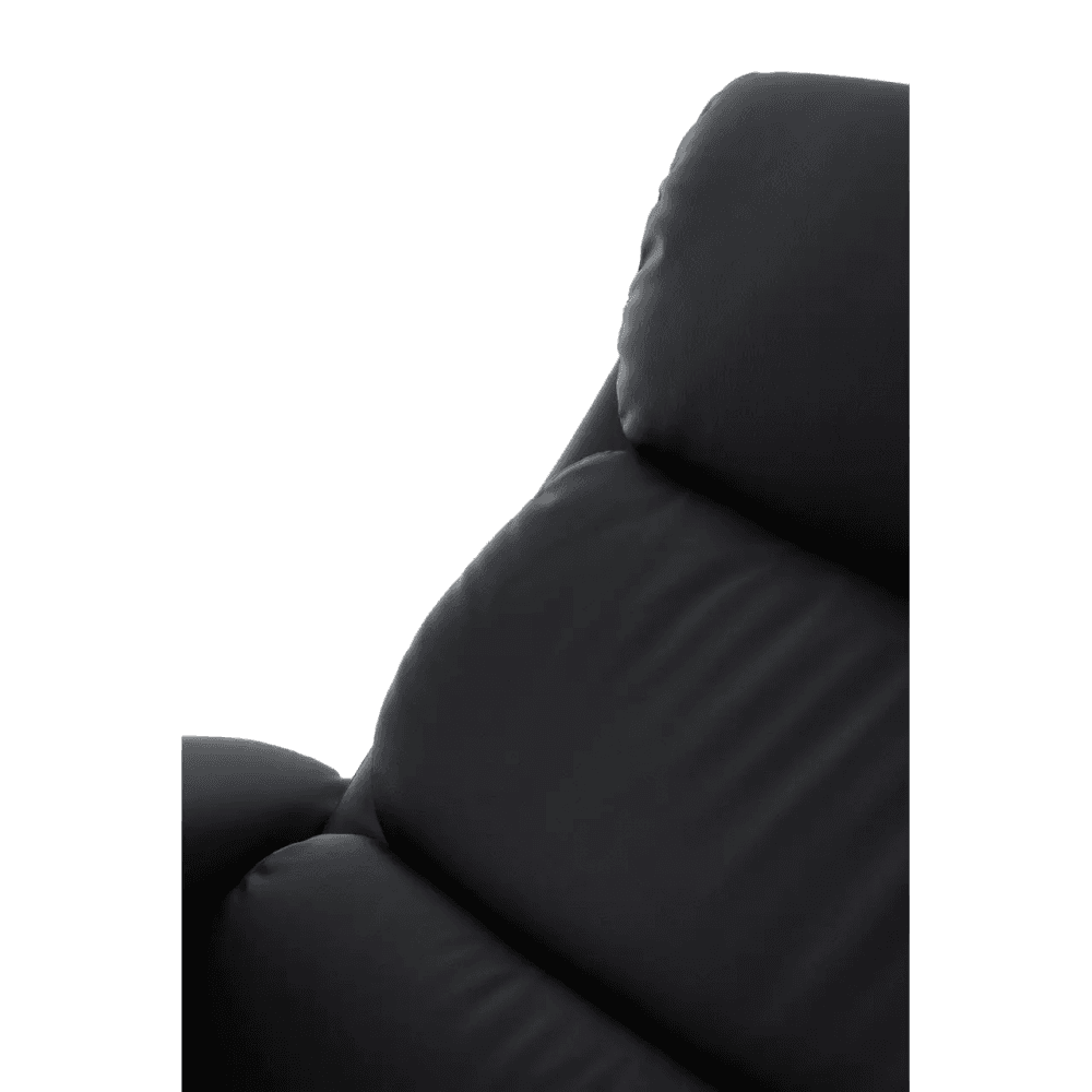 Danbury Black Leather Chair And Footstool