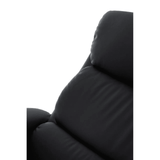 Danbury Black Leather Chair And Footstool