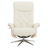 Linwood Ivory Leather Effect Recliner And Footstool