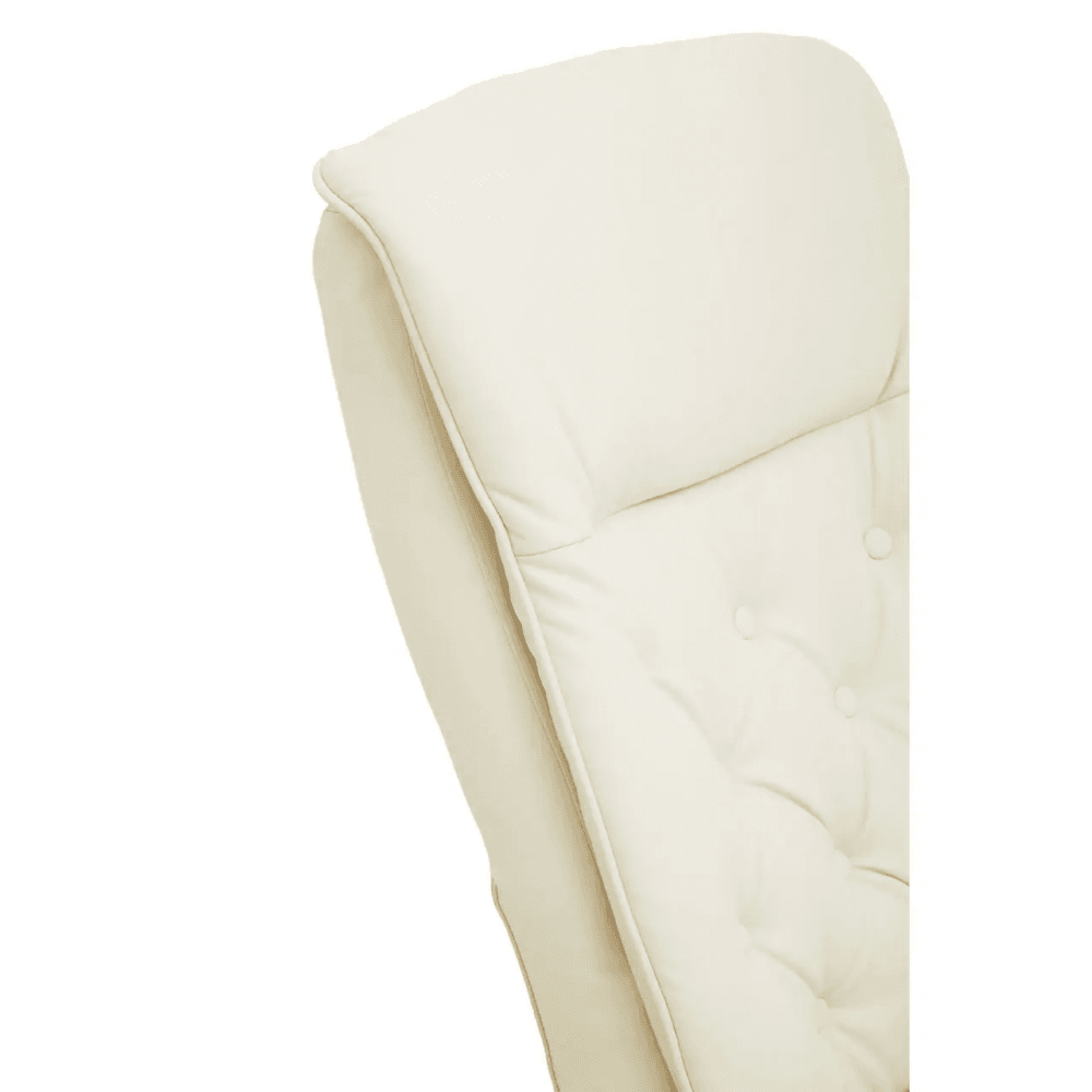 Linwood Ivory Leather Effect Recliner And Footstool