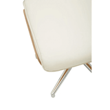 Linwood Ivory Leather Effect Recliner And Footstool