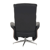 Linwood Black Leather Effect Recliner And Footstool
