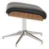 Linwood Black Leather Effect Recliner And Footstool