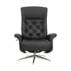 Linwood Black Leather Effect Recliner And Footstool