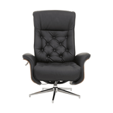 Linwood Black Leather Effect Recliner And Footstool
