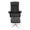 Linwood Black Leather Effect Recliner And Footstool