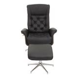 Linwood Black Leather Effect Recliner And Footstool