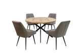 1.2m Round Medium Oak Veneer Dining Table - Stylish & Modern Design