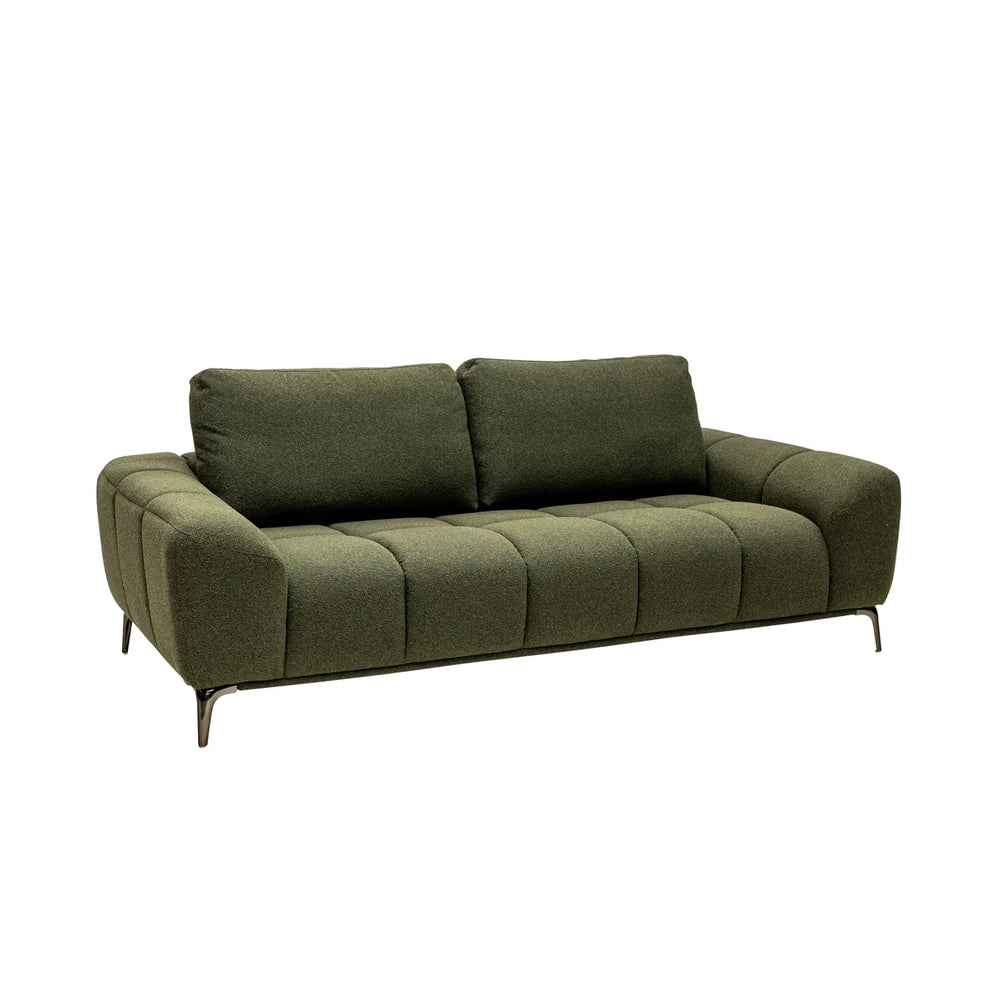 Hallie Fabric 3 Seater - Green