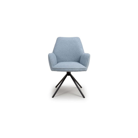 Uno Dining Chair Light Blue Boucle