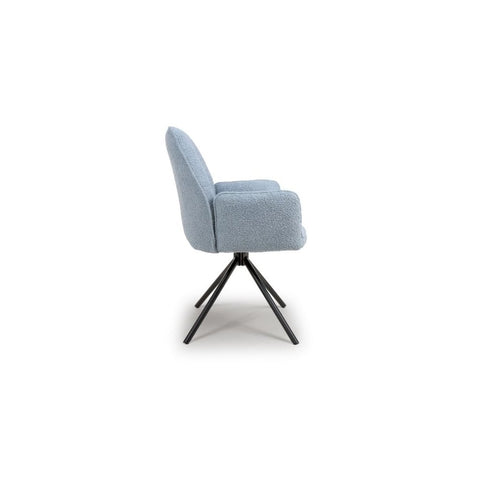 Uno Dining Chair Light Blue Boucle