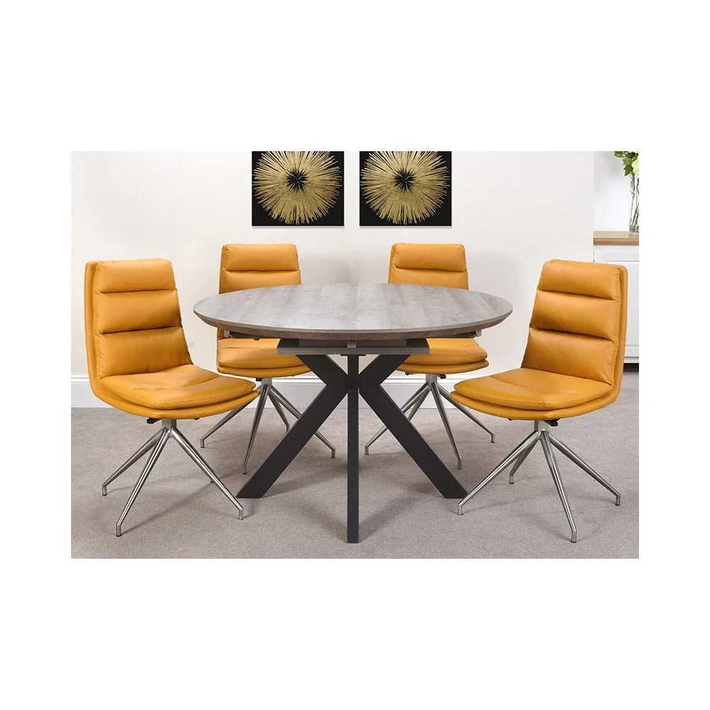Manhattan Extending Round Table 1200-1600mm Grey