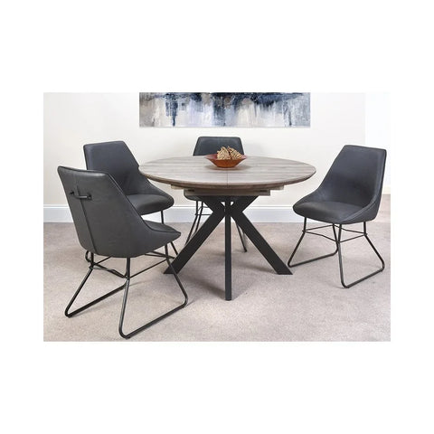 Manhattan Extending Round Table 1200-1600mm Grey