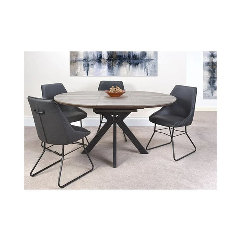 Manhattan Extending Round Table 1200-1600mm Grey