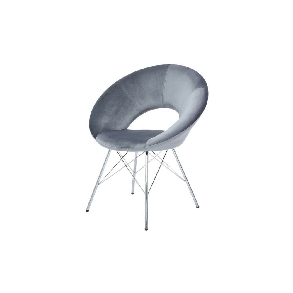 Orb Dining Chair Grey Velvet