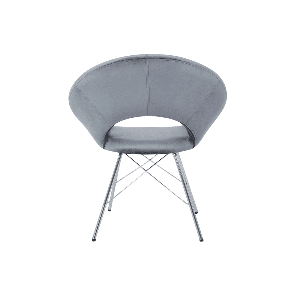 Orb Dining Chair Grey Velvet