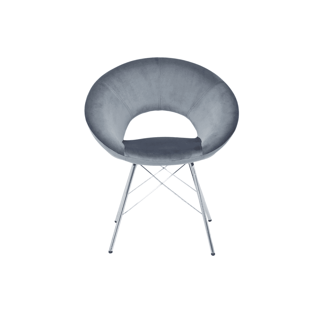 Orb Dining Chair Grey Velvet