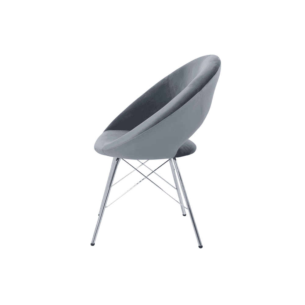 Orb Dining Chair Grey Velvet