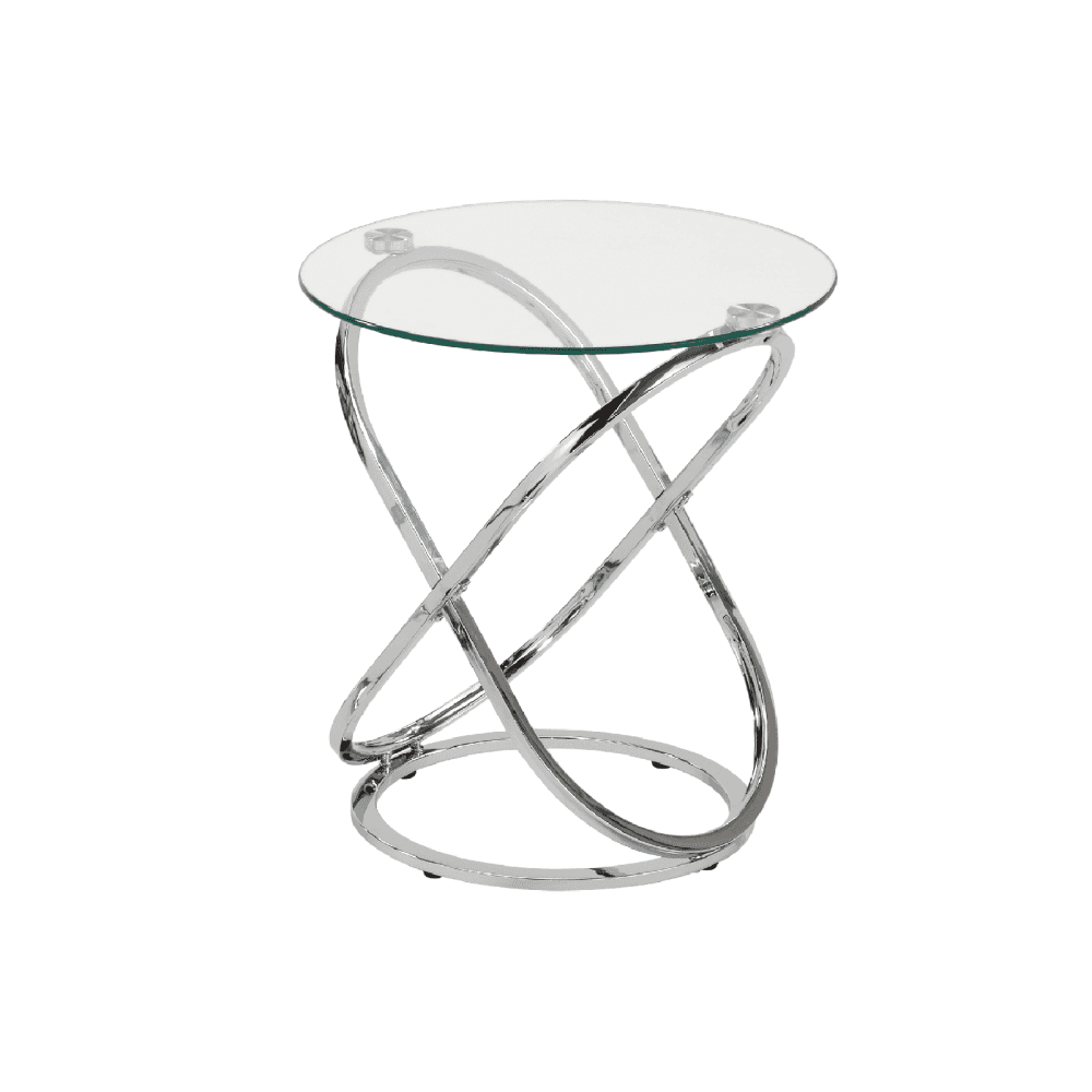 Rizzo Chrome End Table Glass Top - DSP KD