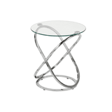 Rizzo Chrome End Table Glass Top - DSP KD