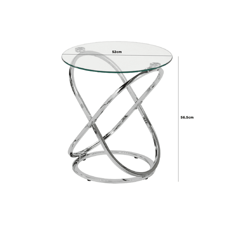 Rizzo Chrome End Table Glass Top - DSP KD