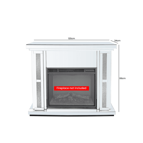 Large Milano Mirror Fire Surround - Fire Not Included