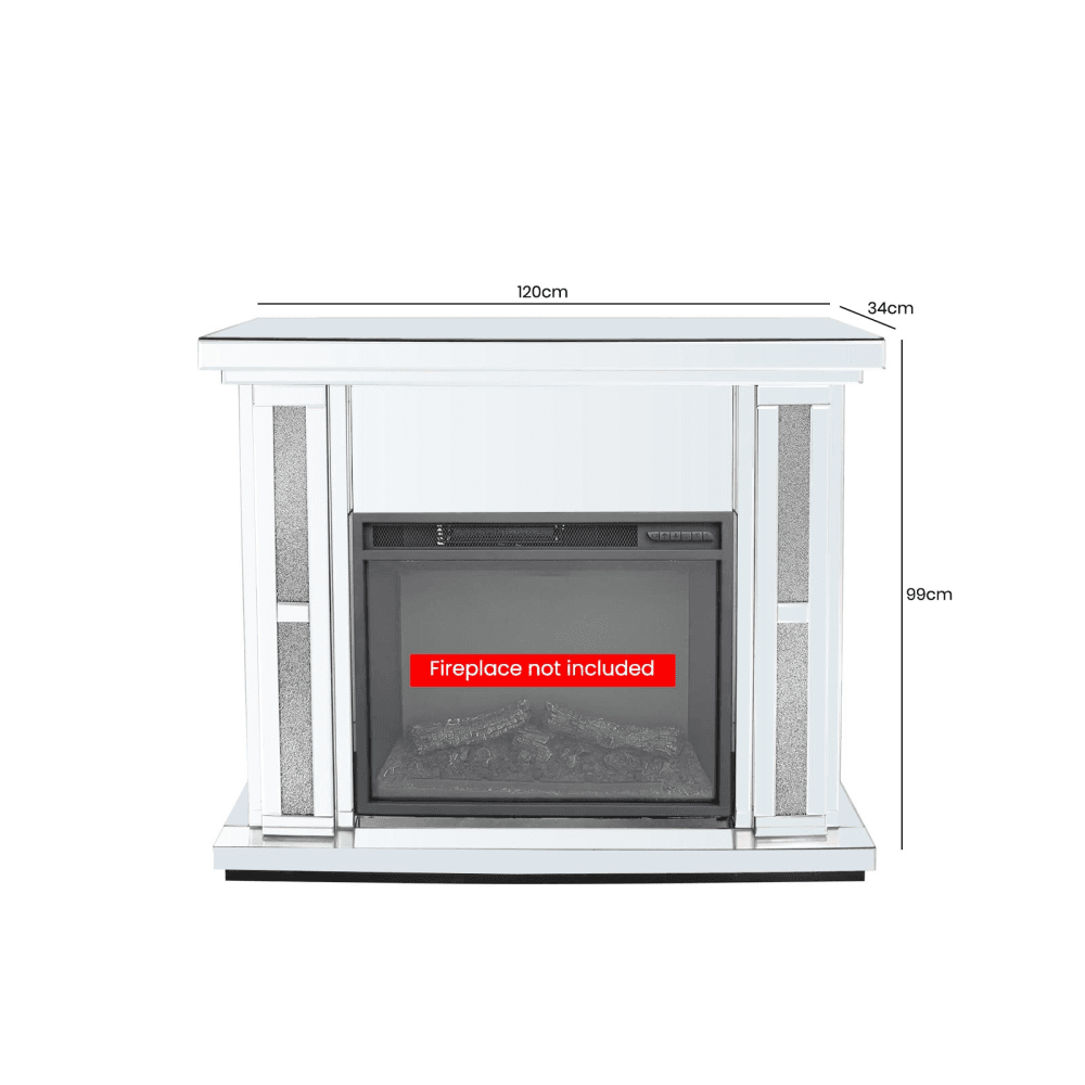 Large Milano Mirror Fire Surround - Fire Not Included